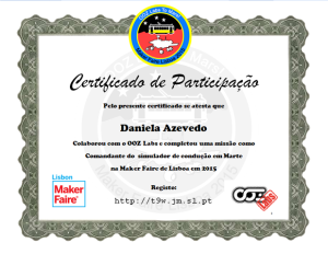 Daniela Azevedo colaborou com o OOZ Labs e completou uma missão como Comandante do simulador de condução em Marte na Lisbon Maker Faire em 2015